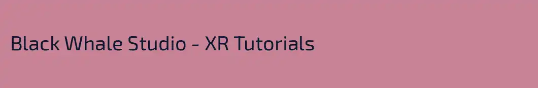 Black Whale Studio - XR Tutorials